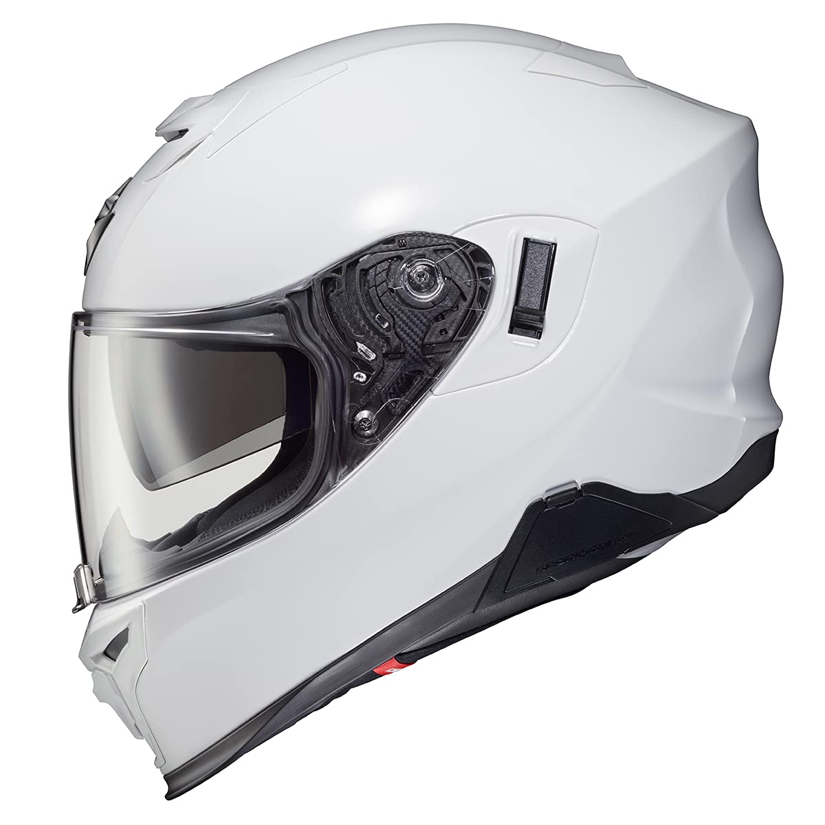 ScorpionEXO T520 gloss white helmet, front view, shield and vents for comfortable touring.