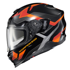 ScorpionEXO T520 orange front view helmet with aero vents for cooling on rides