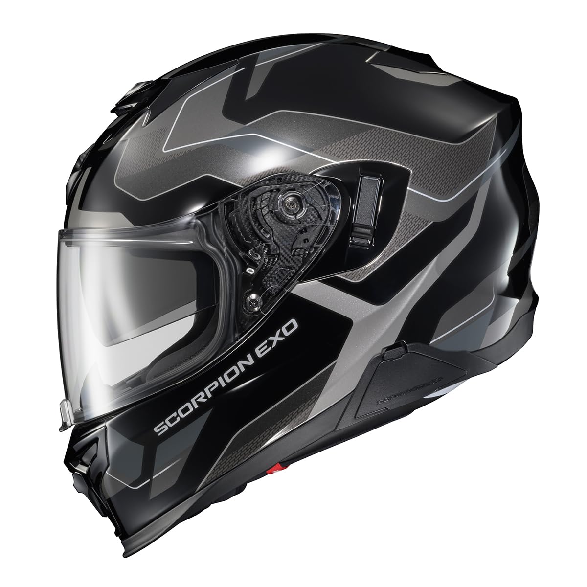 ScorpionEXO T520 Phantom front view showing aerodynamic shell for smooth highway riding
