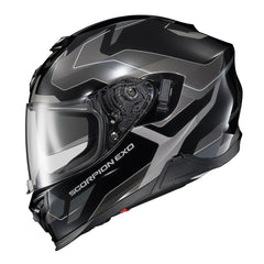 ScorpionEXO T520 Phantom front view showing aerodynamic shell for smooth highway riding