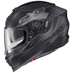 ScorpionEXO T520 Phantom Small front view highlights aerodynamic silhouette for touring comfort.