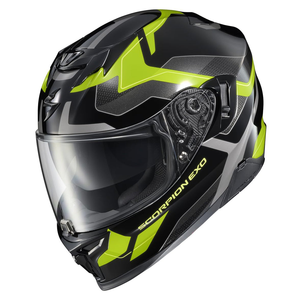 ScorpionEXO T520 shield and sun visor in action for clear vision and glare control