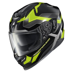 ScorpionEXO T520 shield and sun visor in action for clear vision and glare control