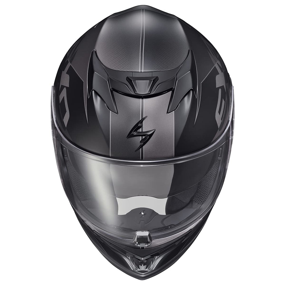 ScorpionEXO T520 shield and sun visor offer fog-free clarity and UV protection.