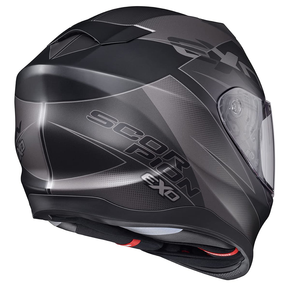 ScorpionEXO T520 speaker pockets illustrate Bluetooth compatibility for on-road calls.