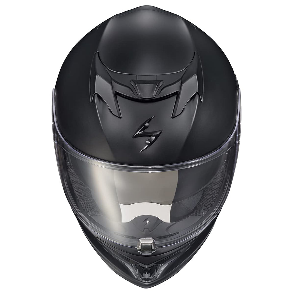 ScorpionEXO T520 sun visor deployed for bright sun conditions