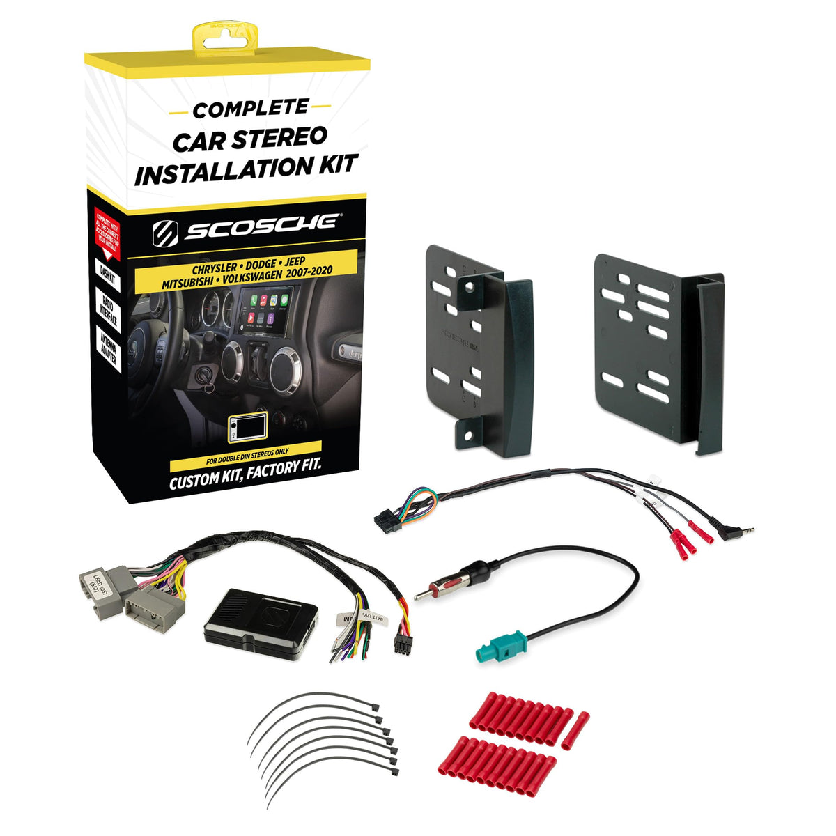 Scosche CR0714DDCS dash kit front view enabling clean double-DIN radio installation