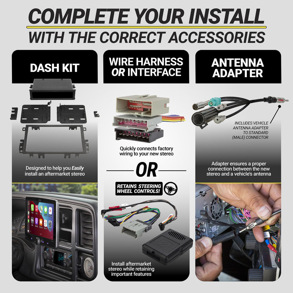 Scosche CR1288B installed radio fit demonstrates clean, factory-like integration.