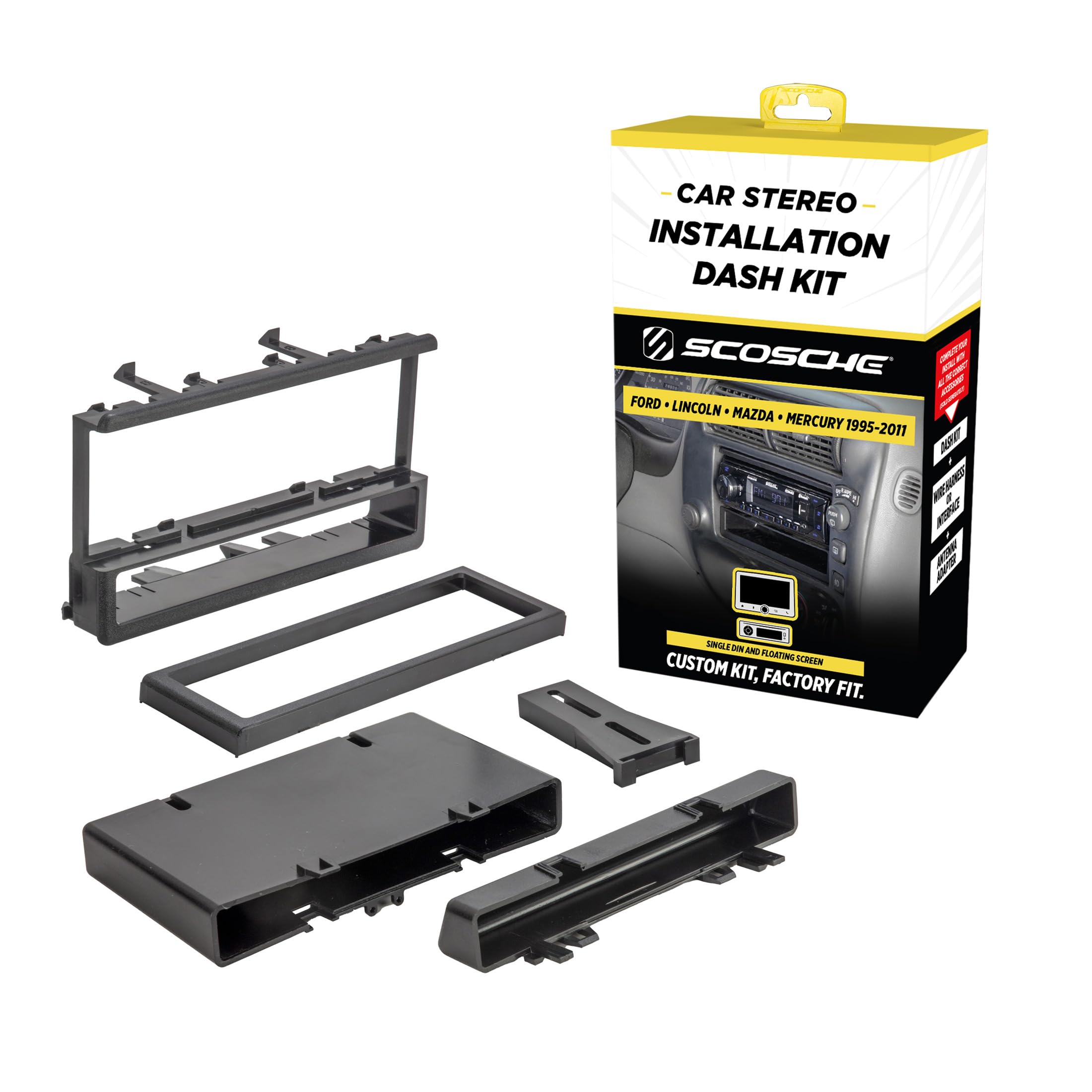Scosche FD1327B perfect-fit dash kit for select vehicles with clean integration