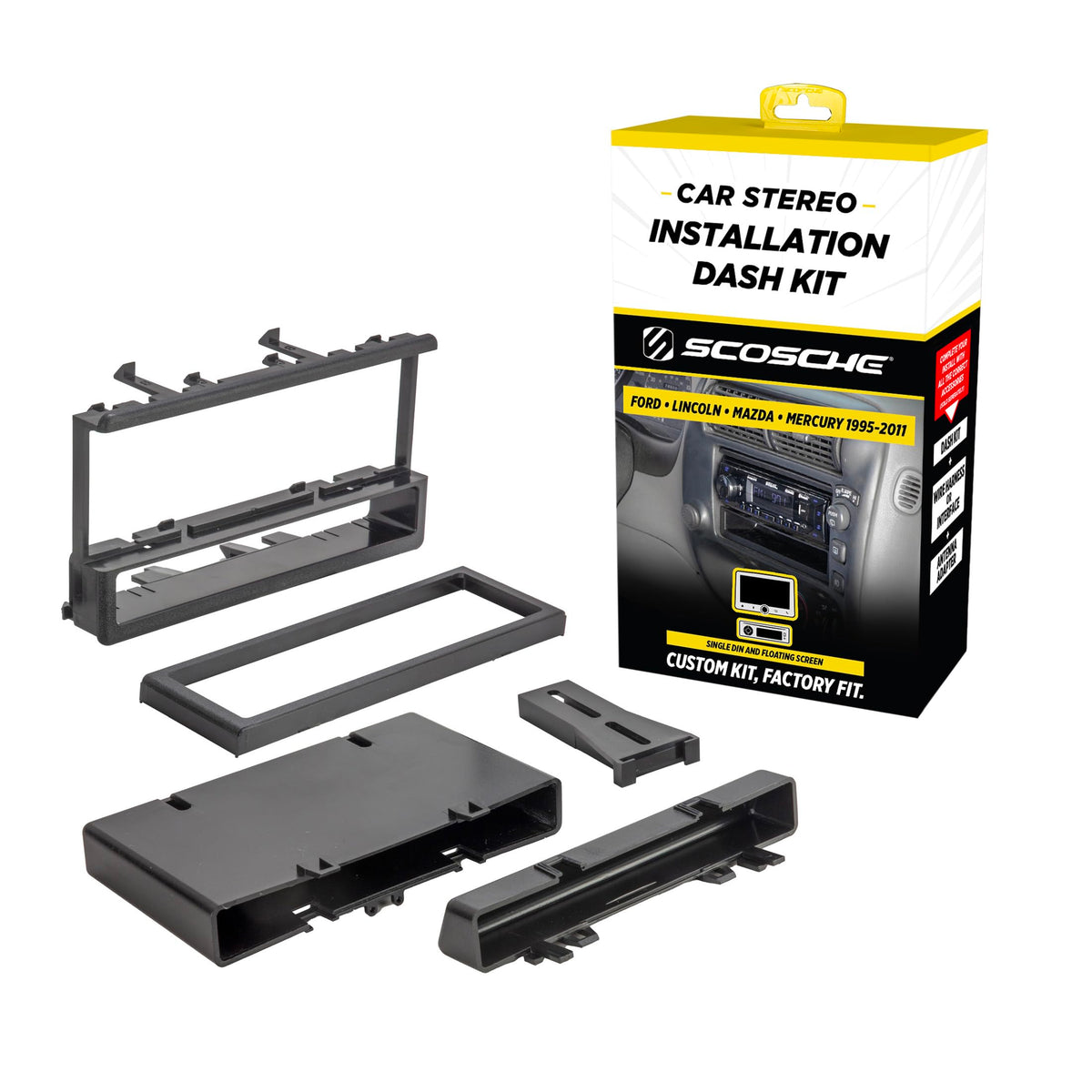 Scosche FD1327B perfect-fit dash kit for select vehicles with clean integration