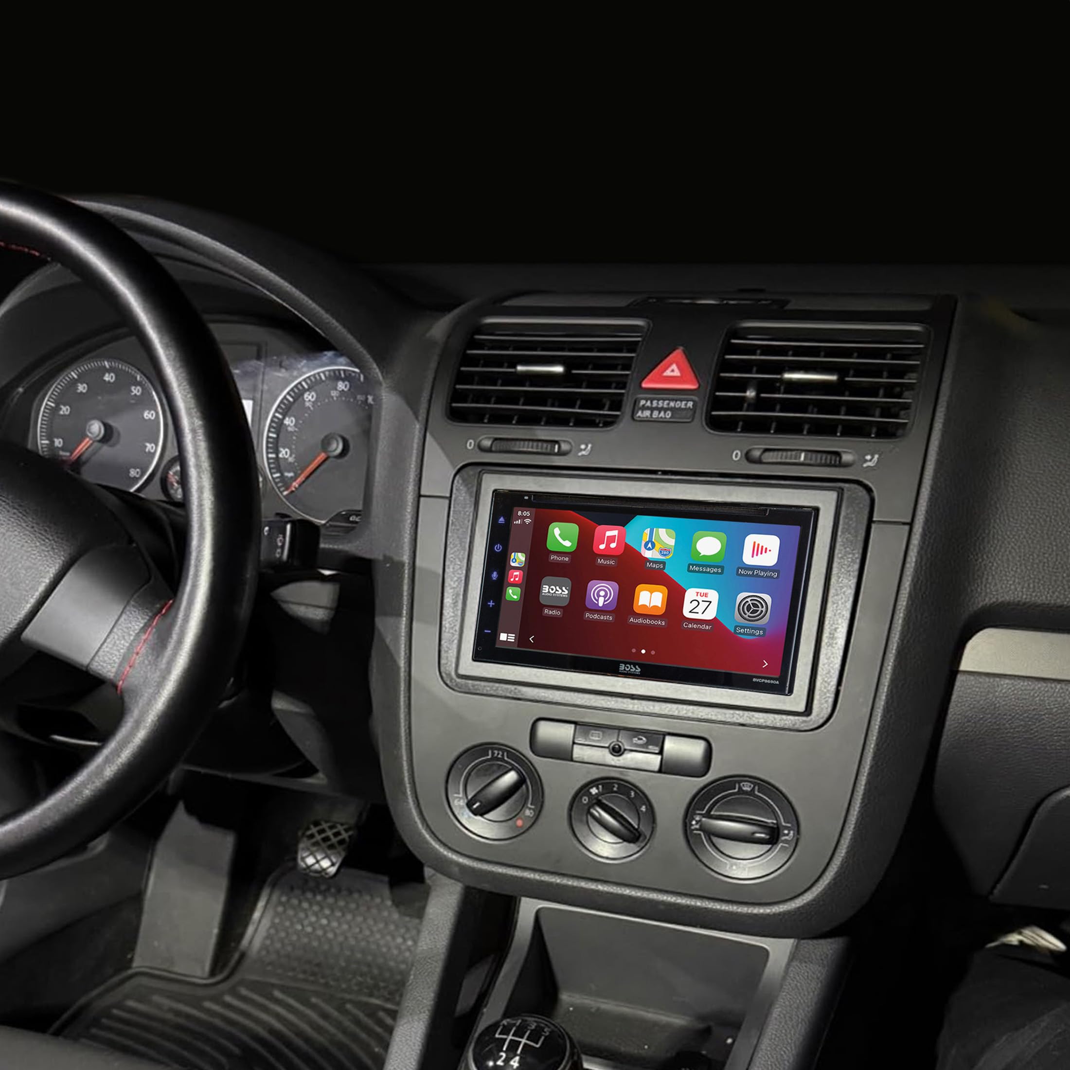 Scosche ICVW6BN secure-fit-design reduces rattles for a stable display.