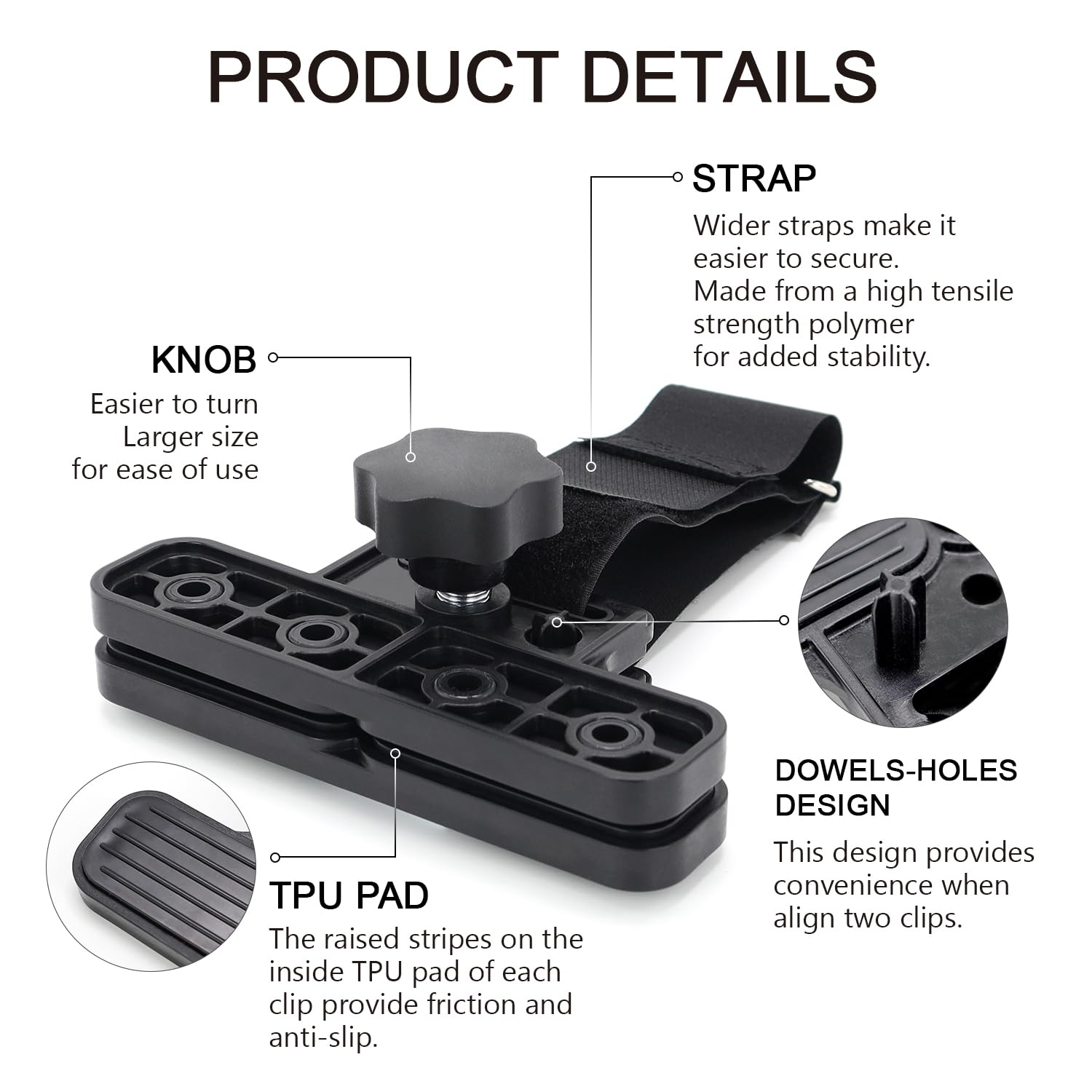 scottchen PRO awning clamps knob screw adjustment enables quick, secure tightening.