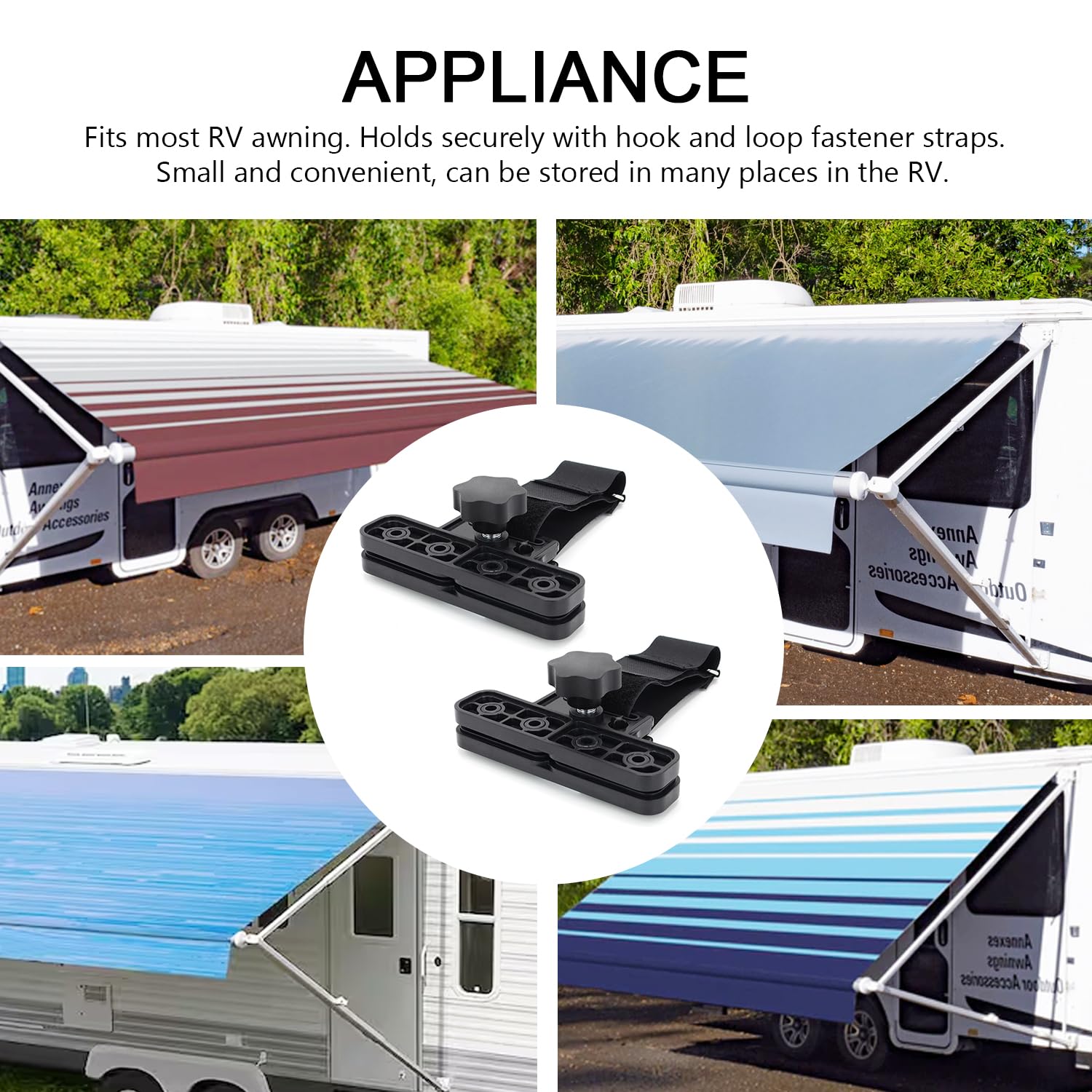 scottchen PRO awning clamps packaged as 1 pair for easy setup.