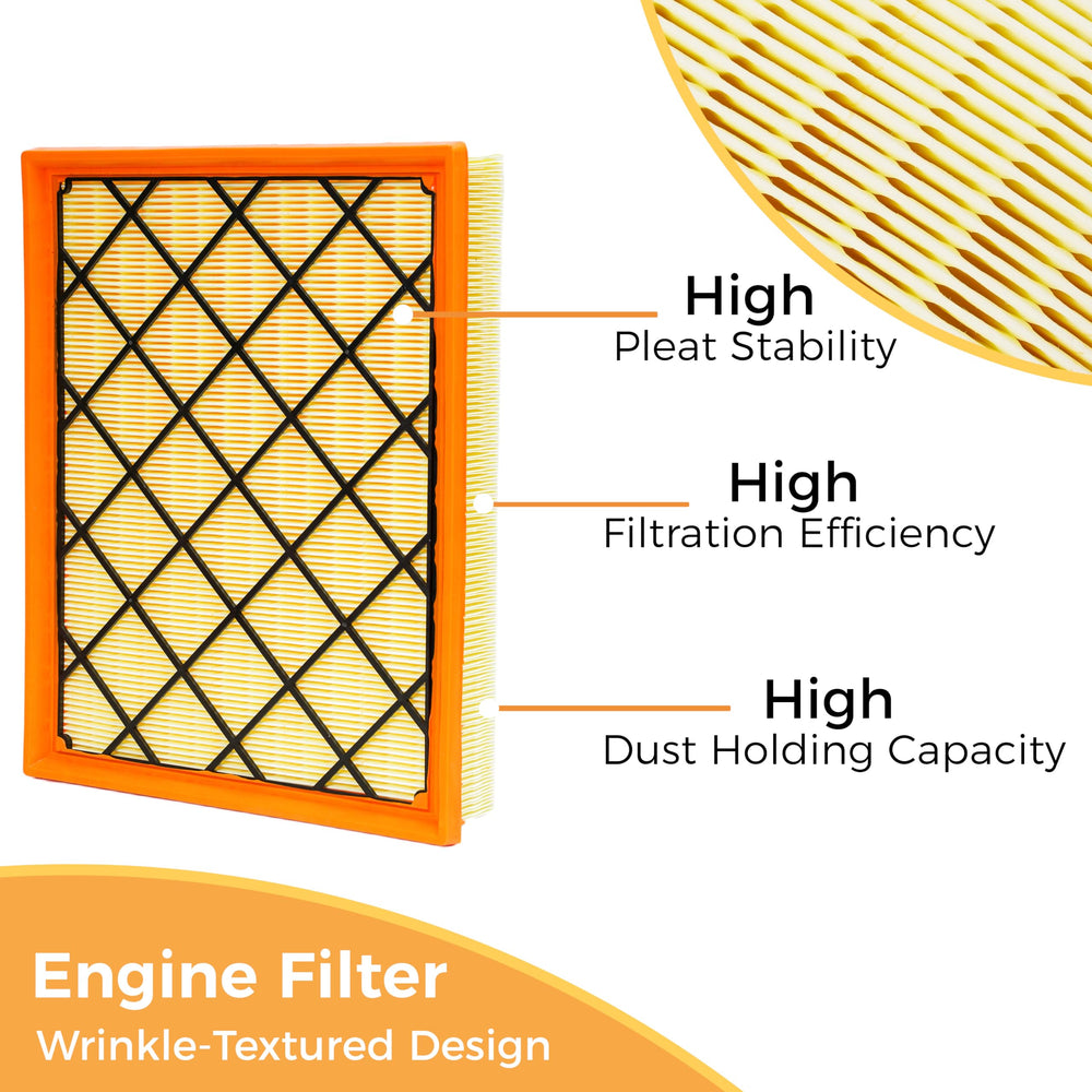 SCREW RHINO engine air filter CA12535 close-up reveals durable filtration media