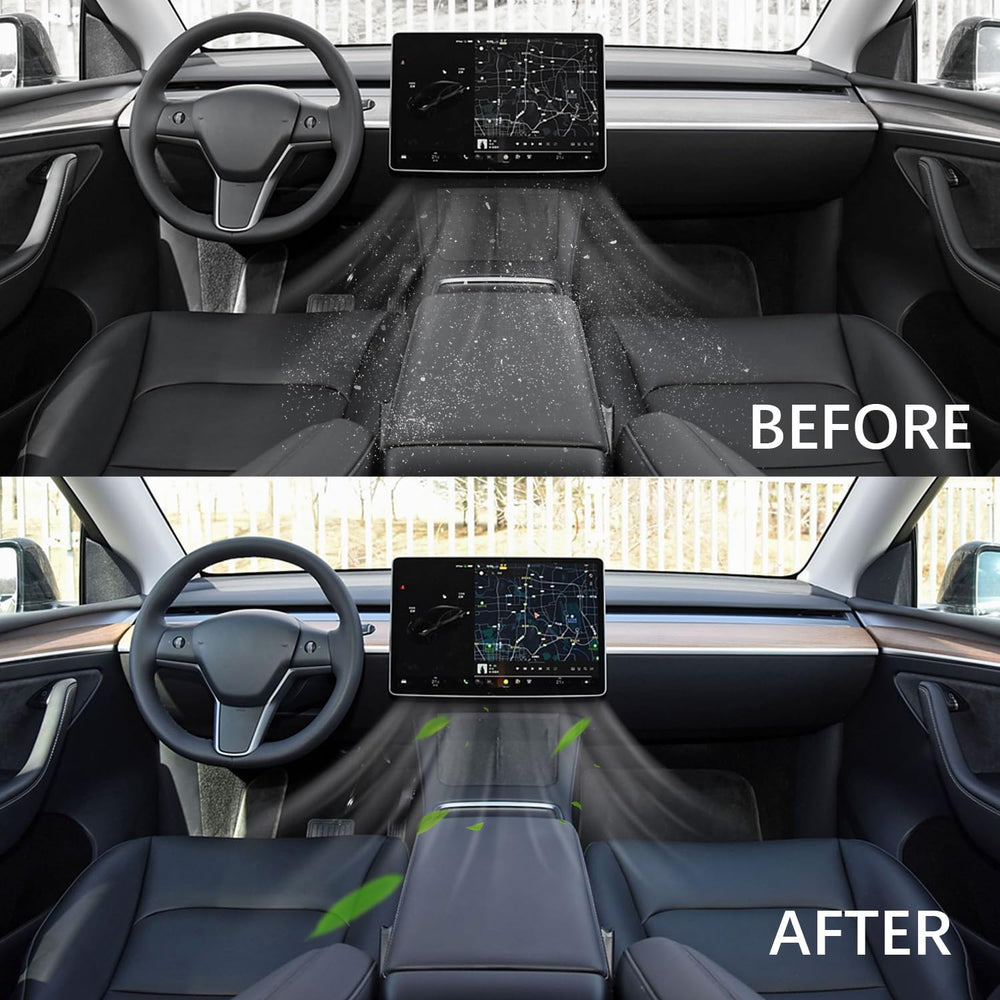 Screw Rhino in-car air purification close-up demonstrates clean air in cabin.