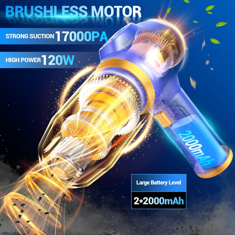 Scstartx car vacuum 17000Pa suction tackles deep dust in upholstery