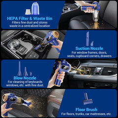 Scstartx car vacuum multiple nozzles for crevices and interiors