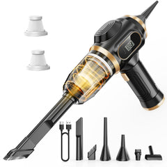 Scstartx portable car vacuum front view shows compact cordless power for car interiors.