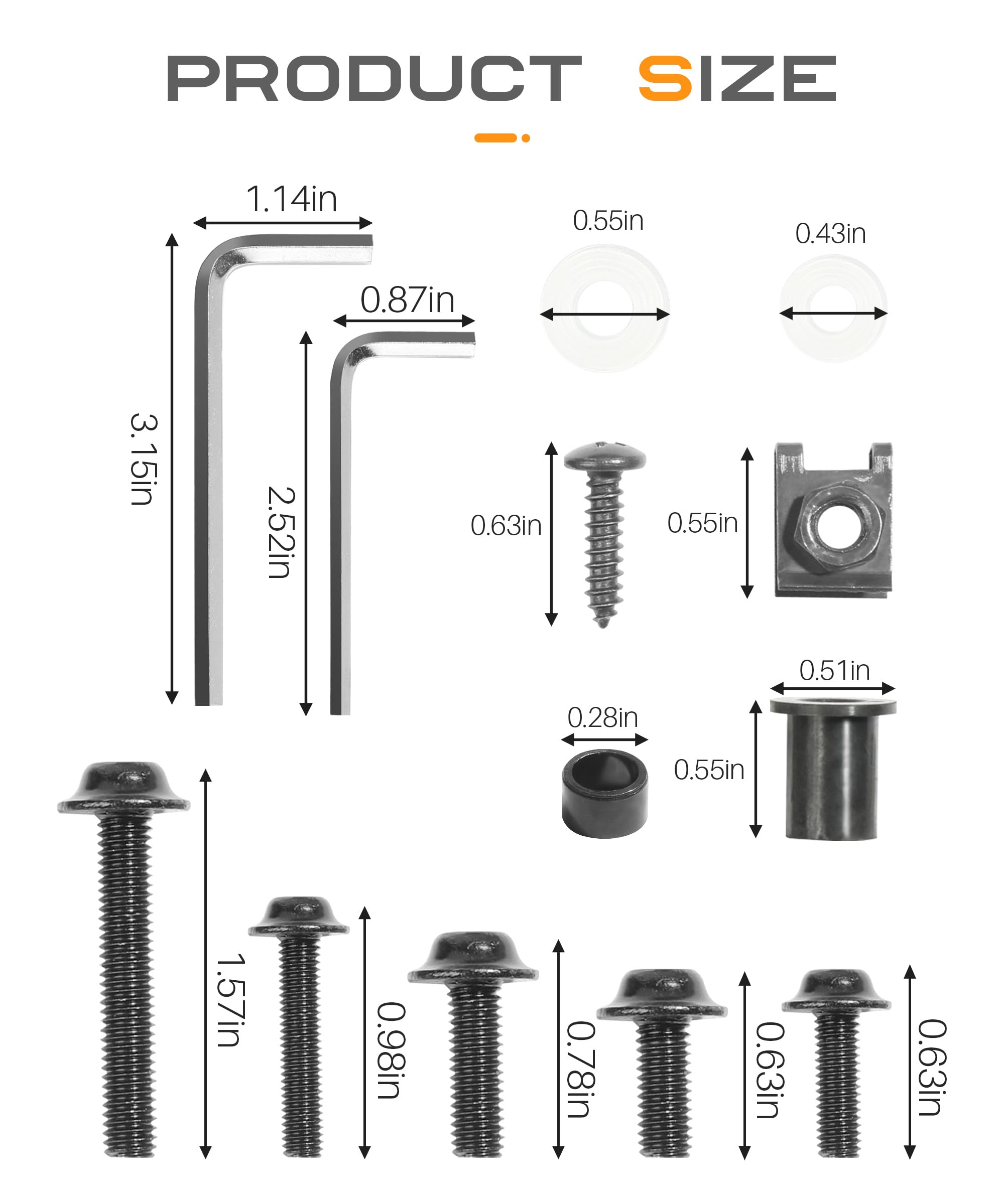 SCUARI aluminum M6 bolts 40mm for durable fairing mounting.