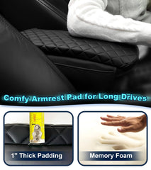 SDPVorn Bronco Sport armrest cover shows dual pockets for quick access to cards.
