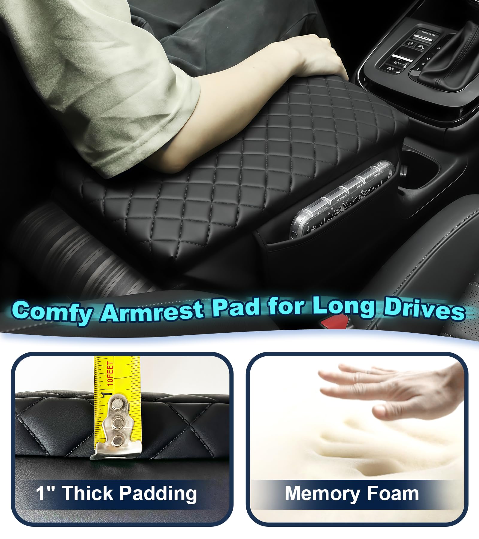SDPVorn armrest cover featuring memory foam for enhanced driving comfort.
