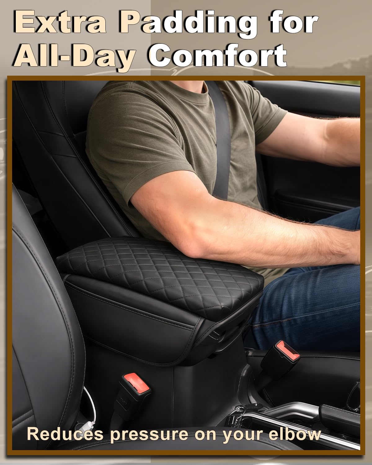 Diamond quilted design of SDPVorn armrest cover adds luxury and durability