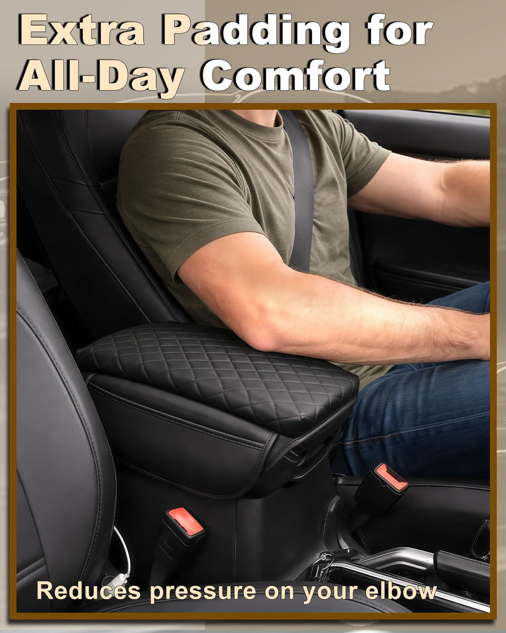 Diamond quilted design of SDPVorn armrest cover adds luxury and durability