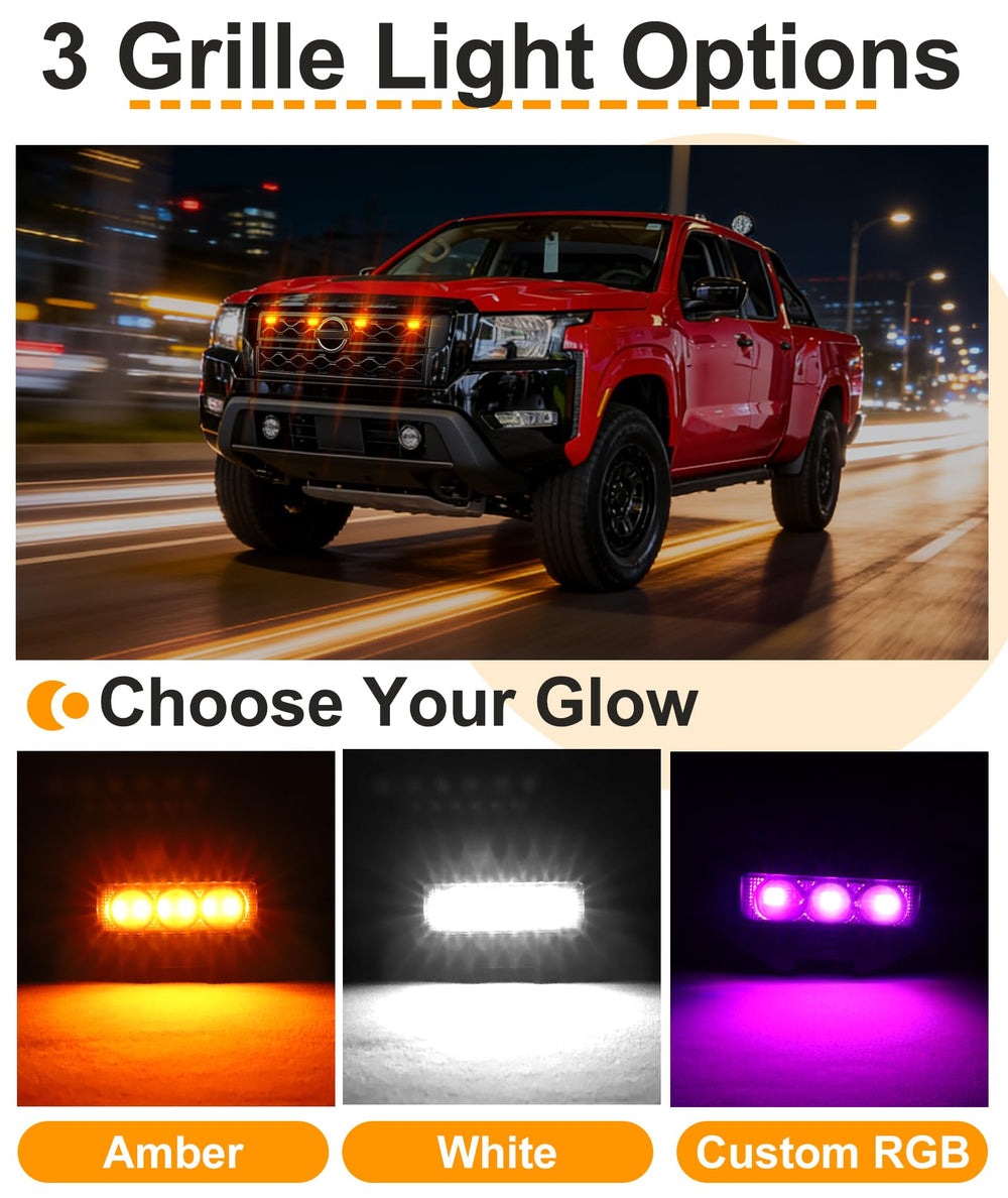 SDPVorn Frontier amber LED grille light IP68 waterproof protection in harsh weather.