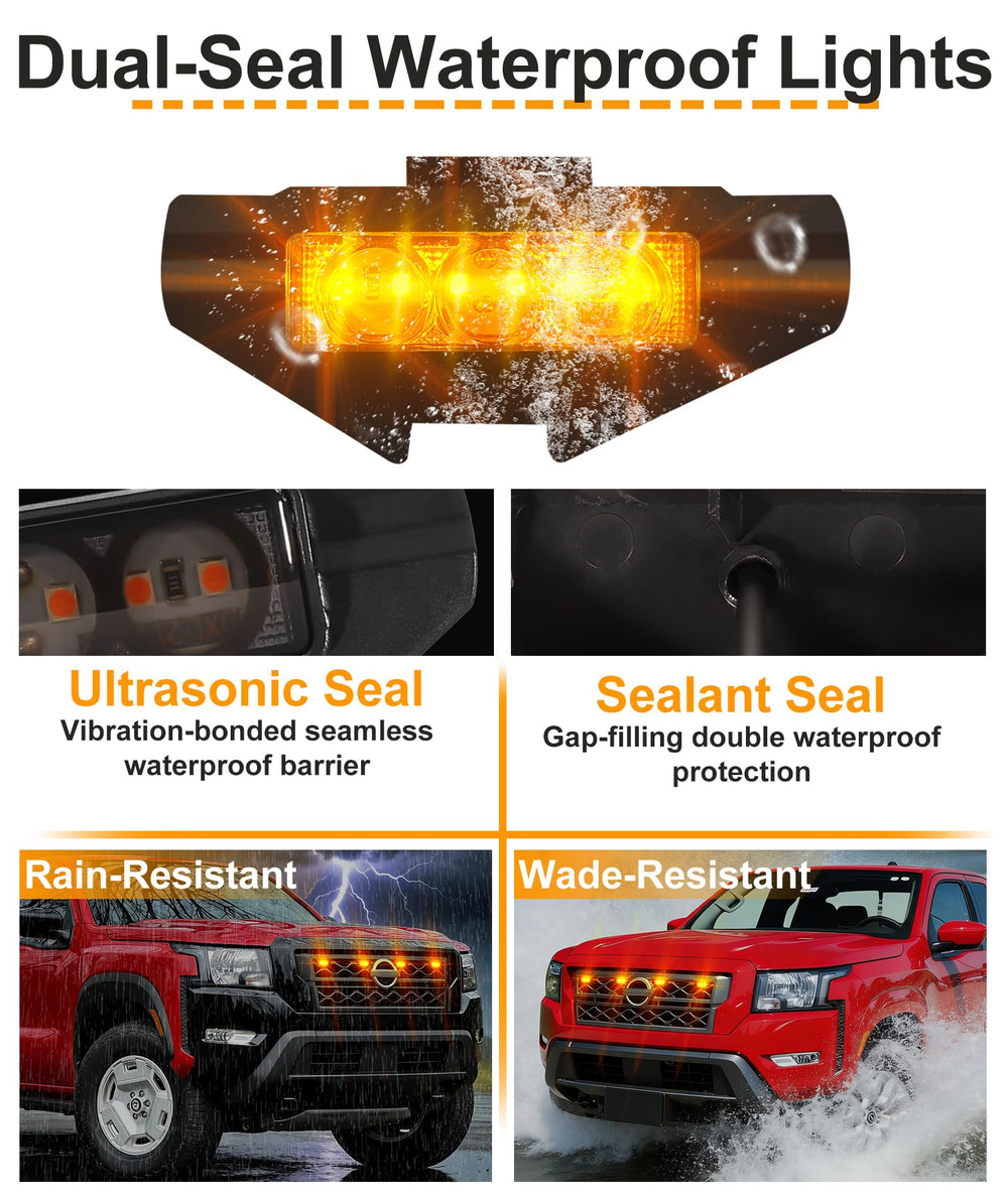 SDPVorn Frontier amber LED grille light ready for off road trails and rugged use.