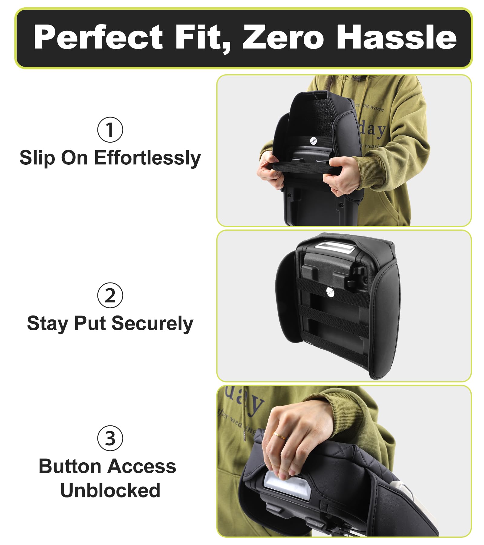 SDPVorn armrest cover raises height for a more comfortable resting position.