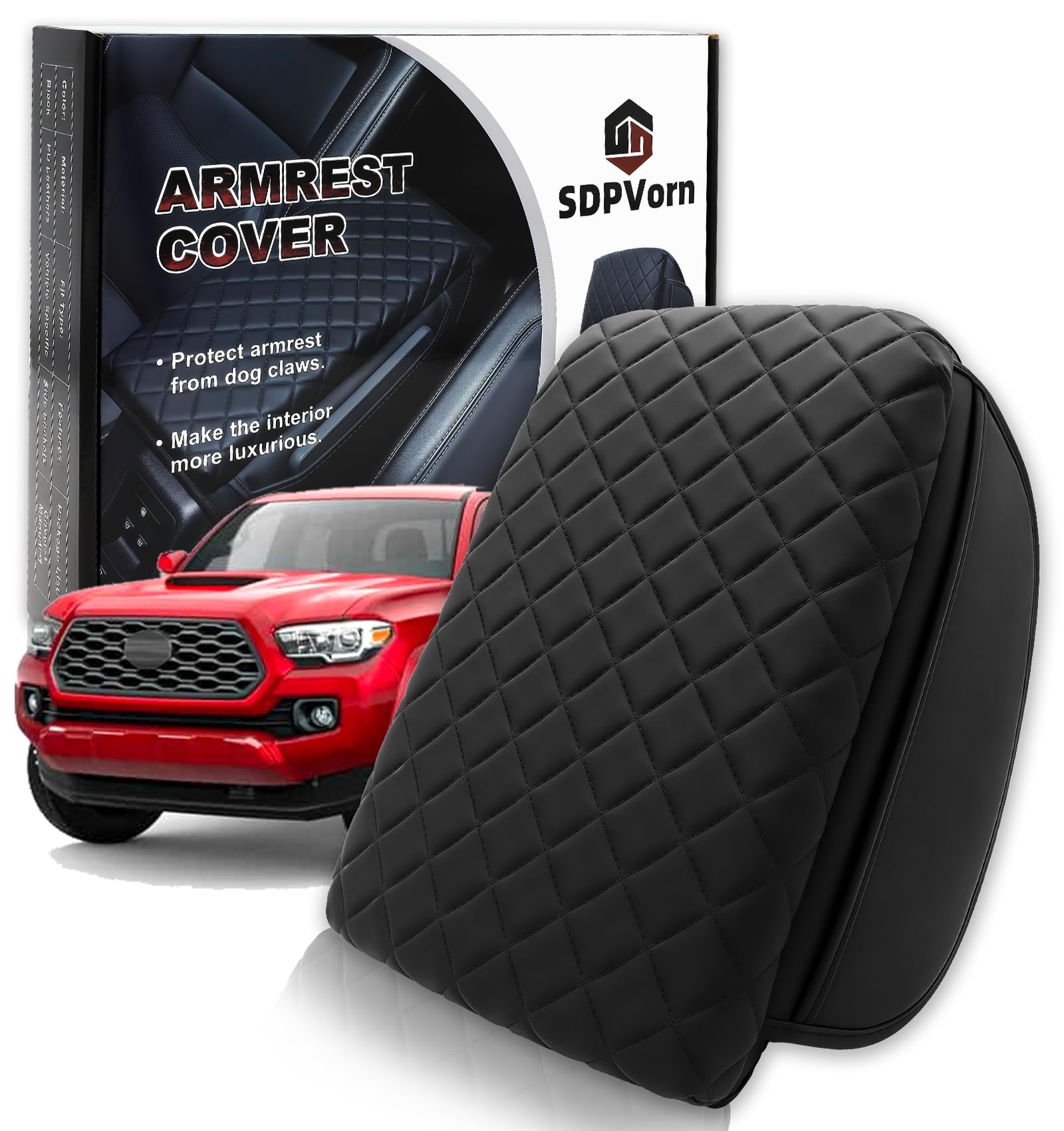 SDPVorn Tacoma armrest lid protector provides durable protection and a refined interior look.