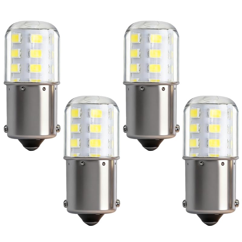 SDRZJX BA15S LED bulbs front view showing four-pack stability for vehicles