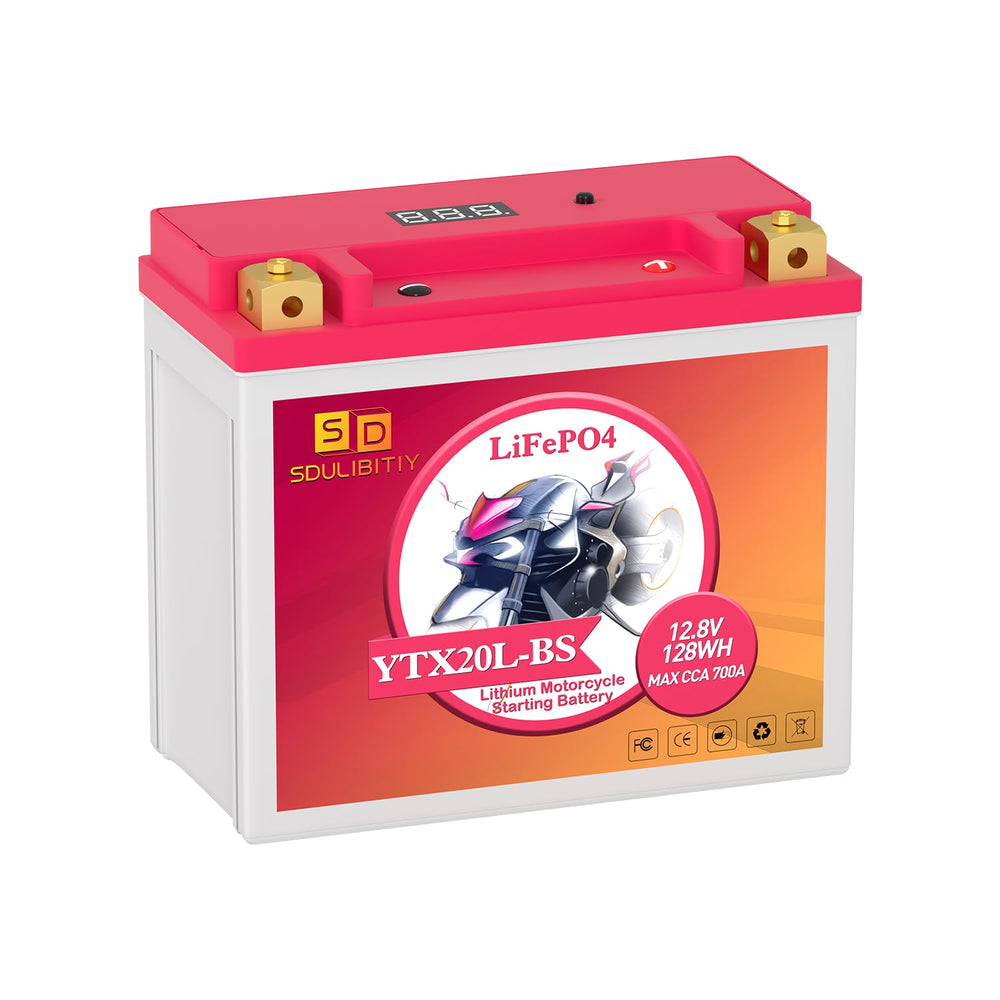 SDULIBITIY YTX20L-BS front view with power display for quick status check