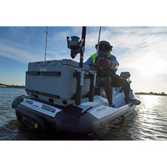 Sea-Doo LinQ 13.5 gal cooler setup showing secure rod retention