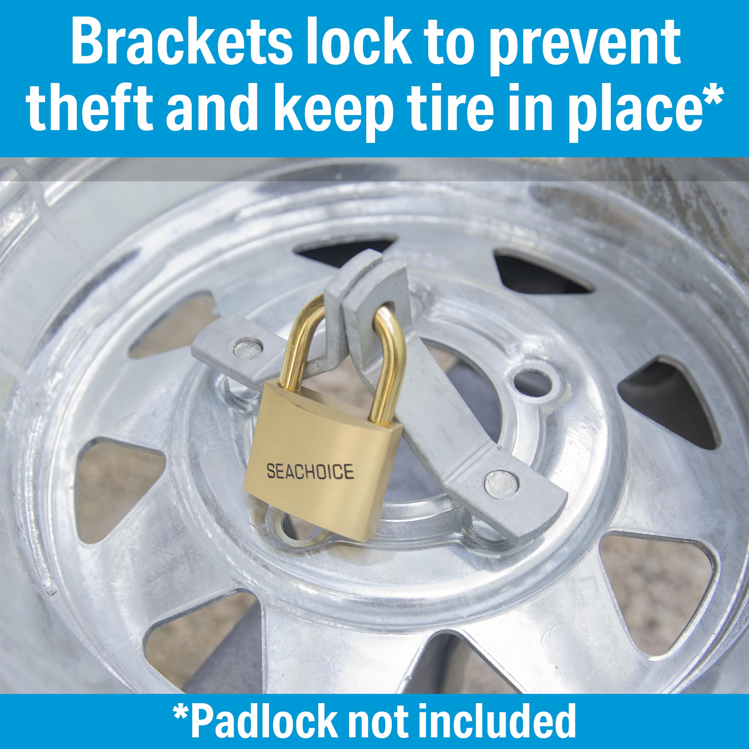 SEACHOICE spare tire carrier fits 4- to 5-hole rims for broad compatibility