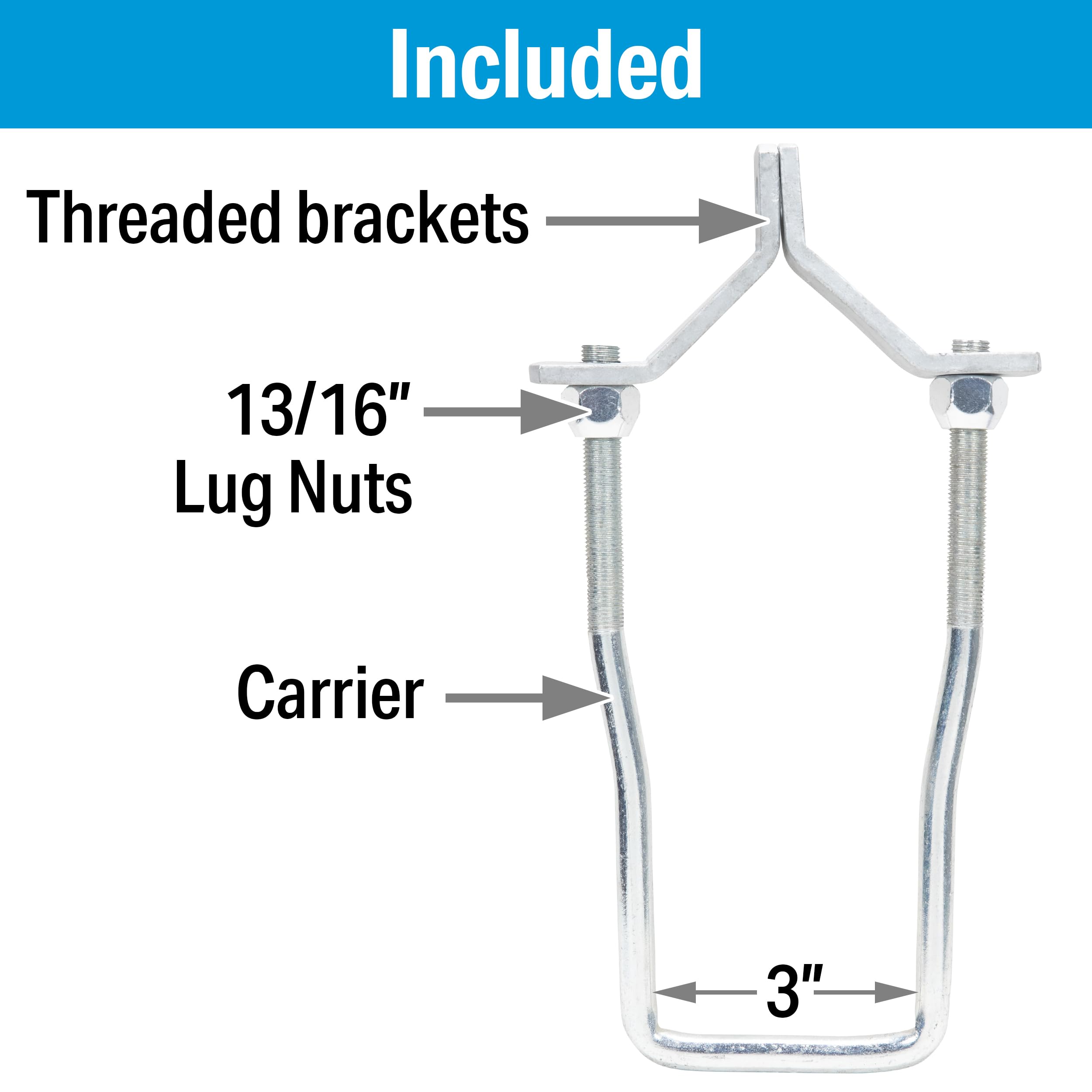 SEACHOICE supports most 15 inch wheels for extended trailer options