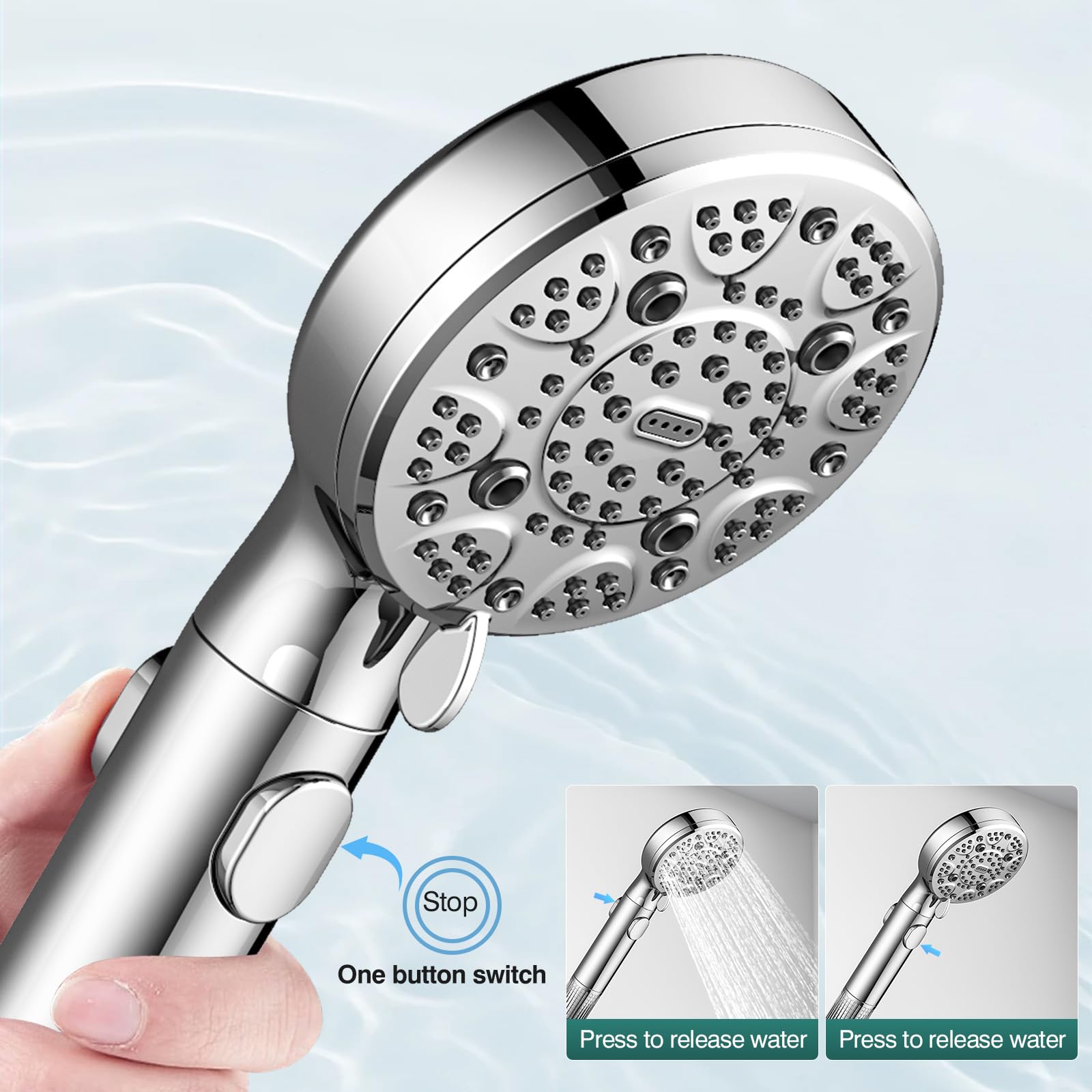 SeaCity adjustable holder allows multiple angles for comfortable RV showers