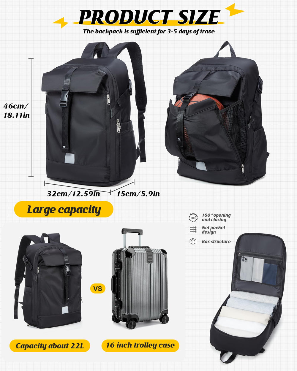 SEAFEW helmet backpack two main compartments separate gear for quick access