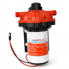 SEAFLO 55 Series diaphragm close-up showing durable Santoprene diaphragm and EPDM valves