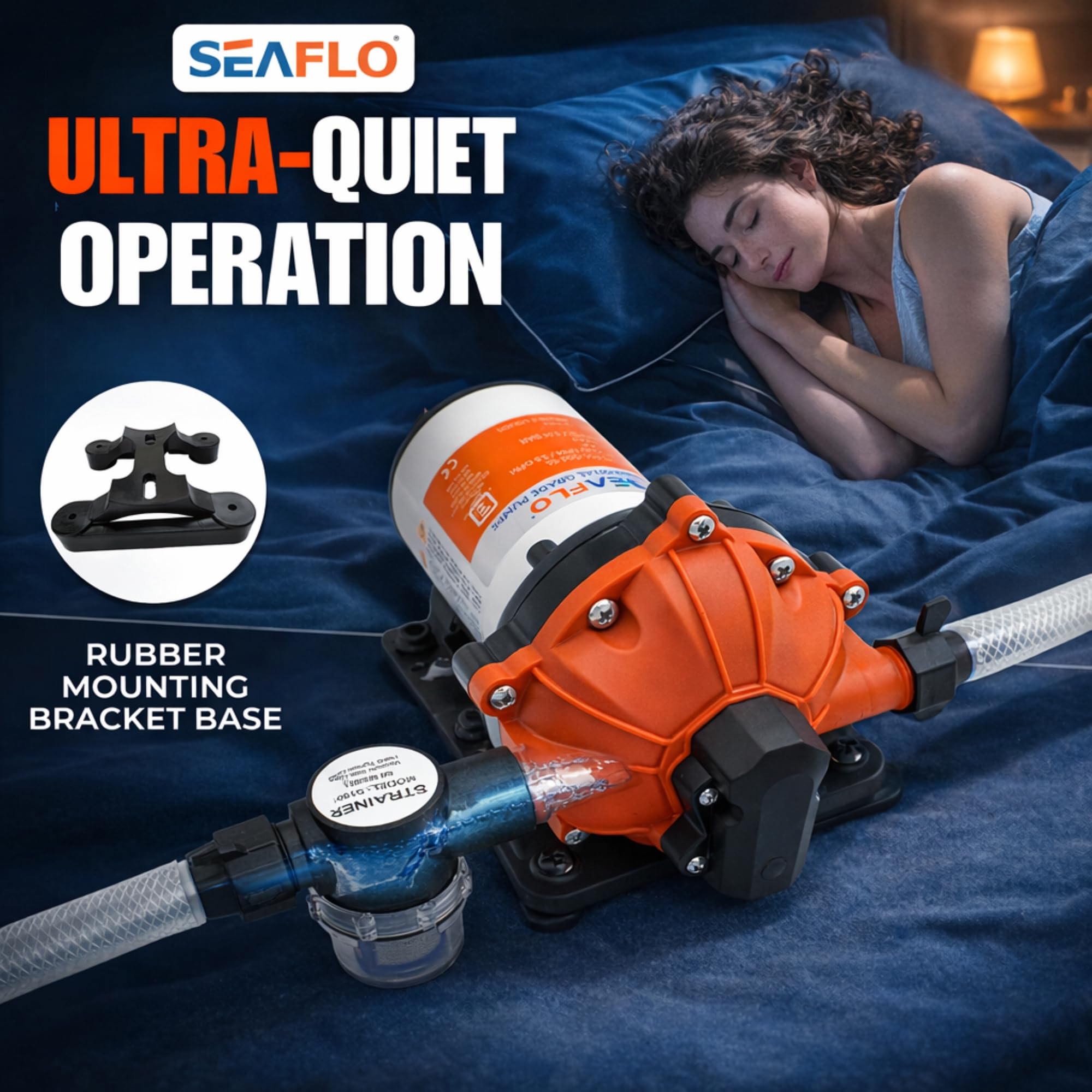 SEAFLO 55 Series quiet operation with low vibration in compact spaces