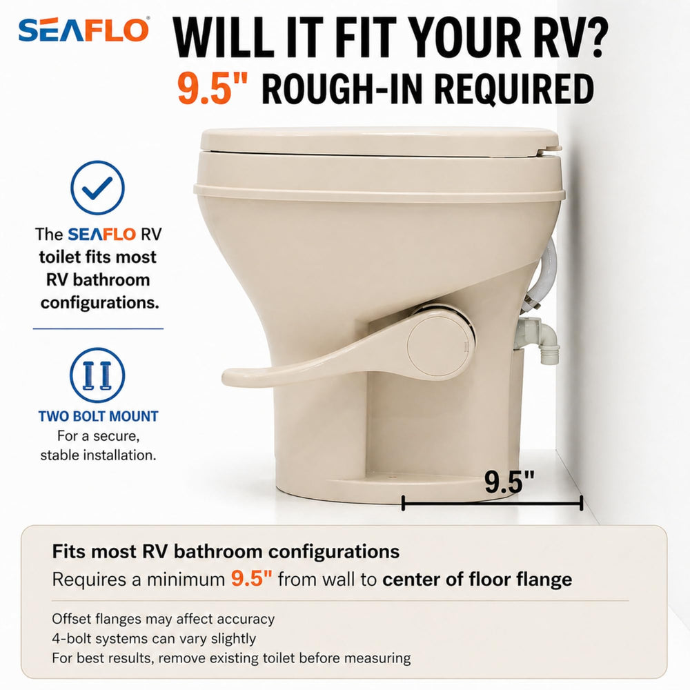 SEAFLO bone parchment toilet height highlights residential seating comfort