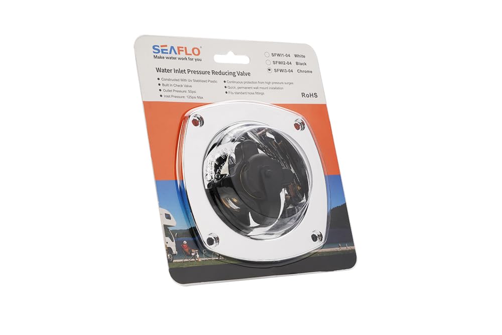 SEAFLO chrome wall-mount with bracket ready for secure installation