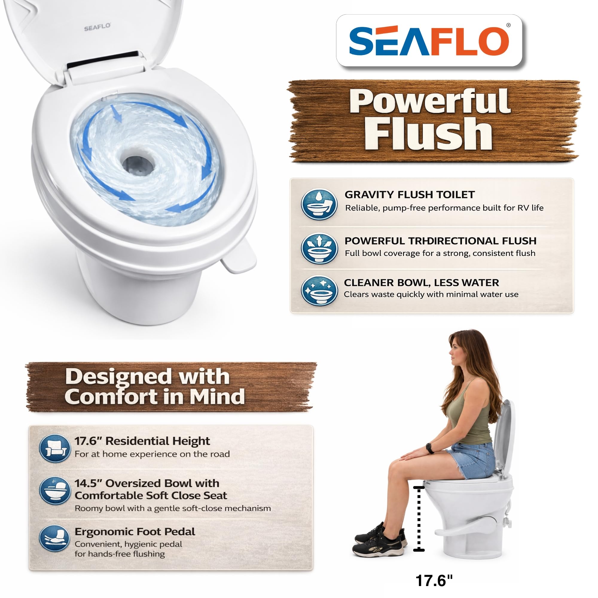 SEAFLO RV toilet trusted by major RV manufacturers for reliability