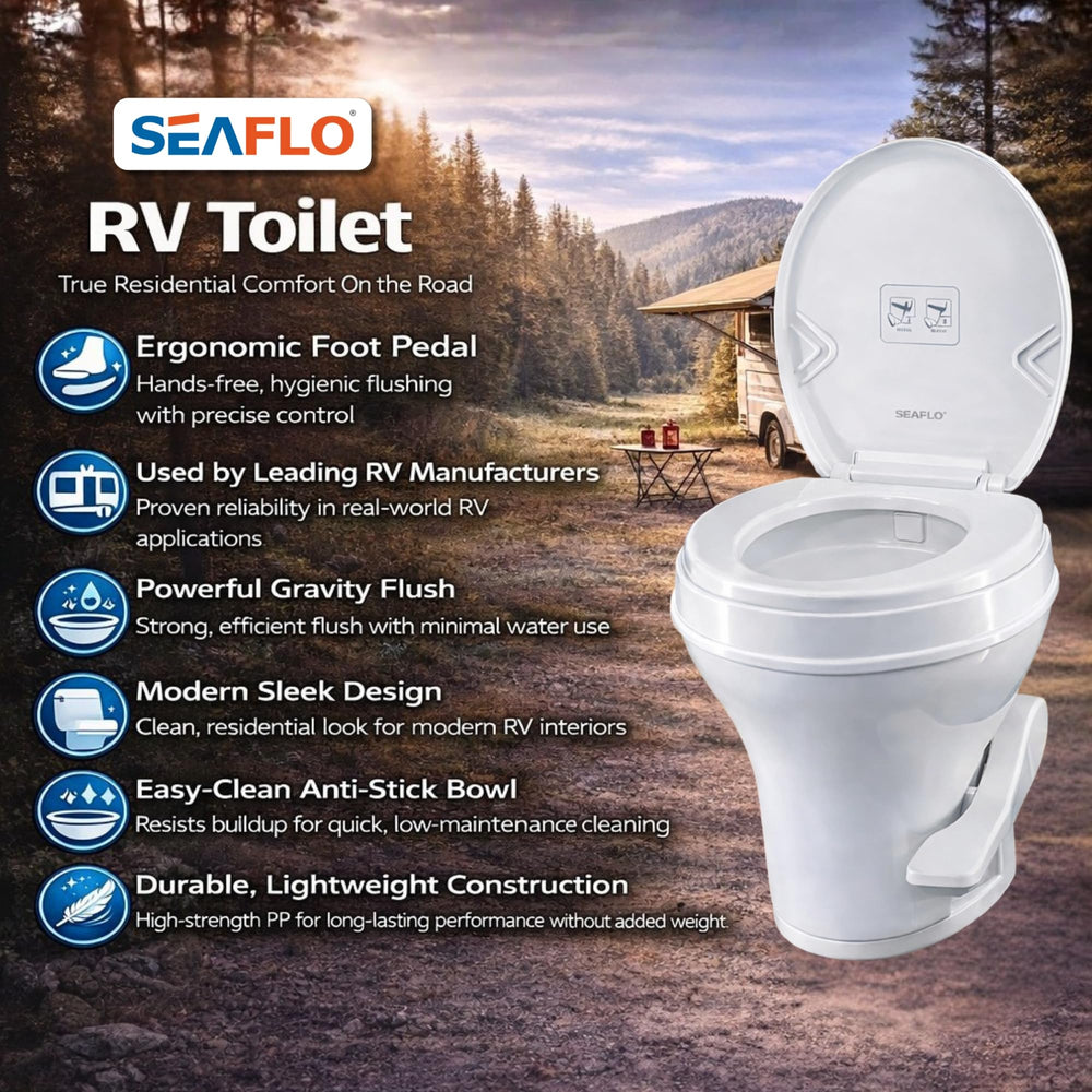 SEAFLO RV toilet 4-year warranty signals long-term reliability