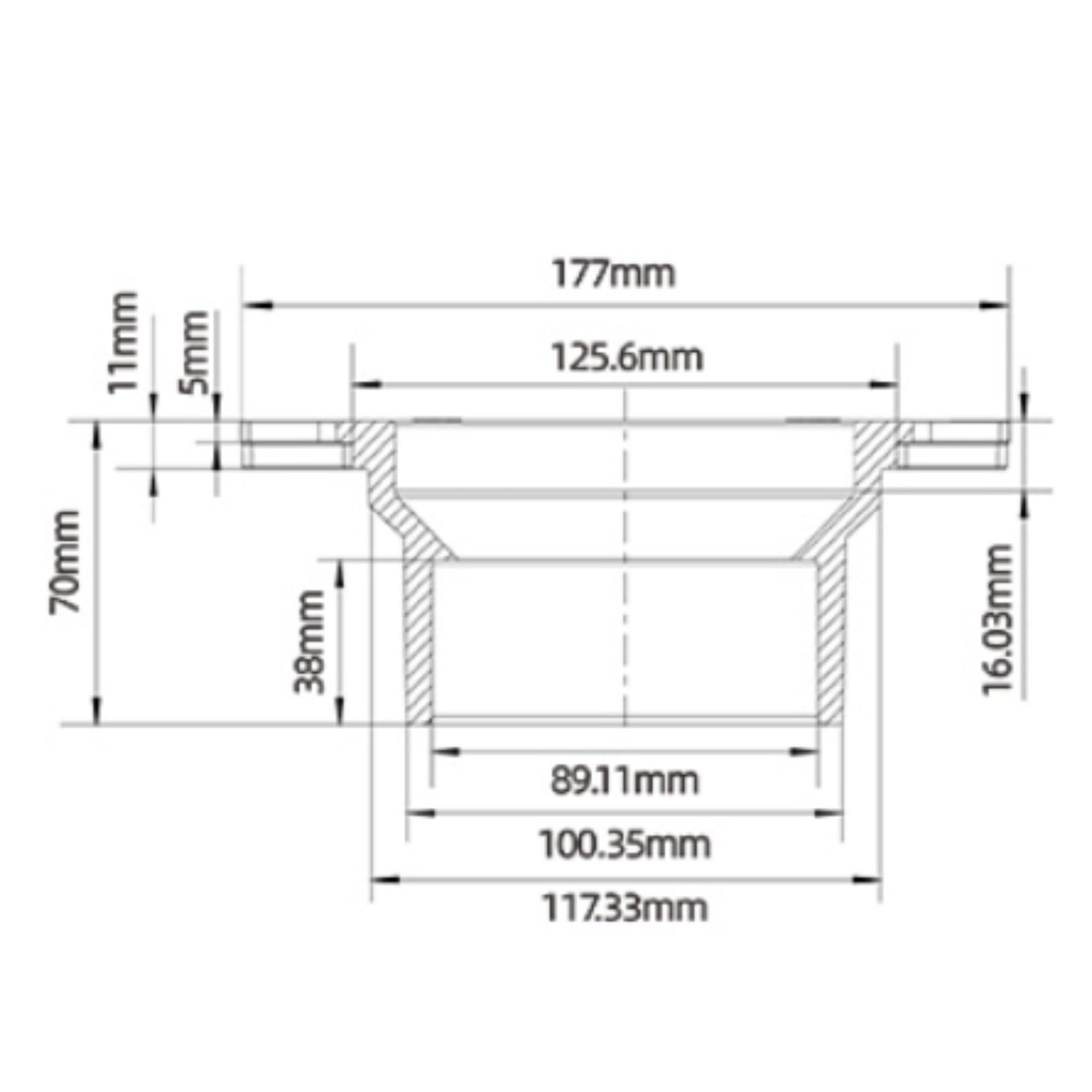 SEAFLO flange compatible with SFRTPH models for quick, easy RV installation.