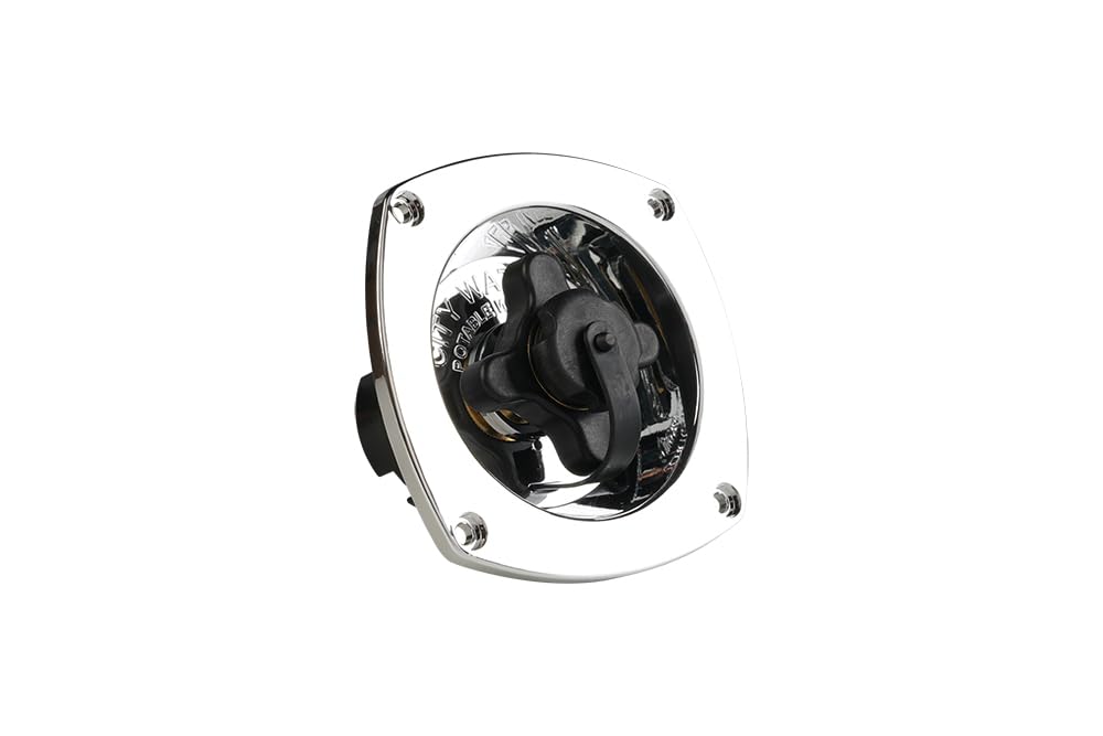 SEAFLO wall-mount inlet chrome front view for stable shore connections