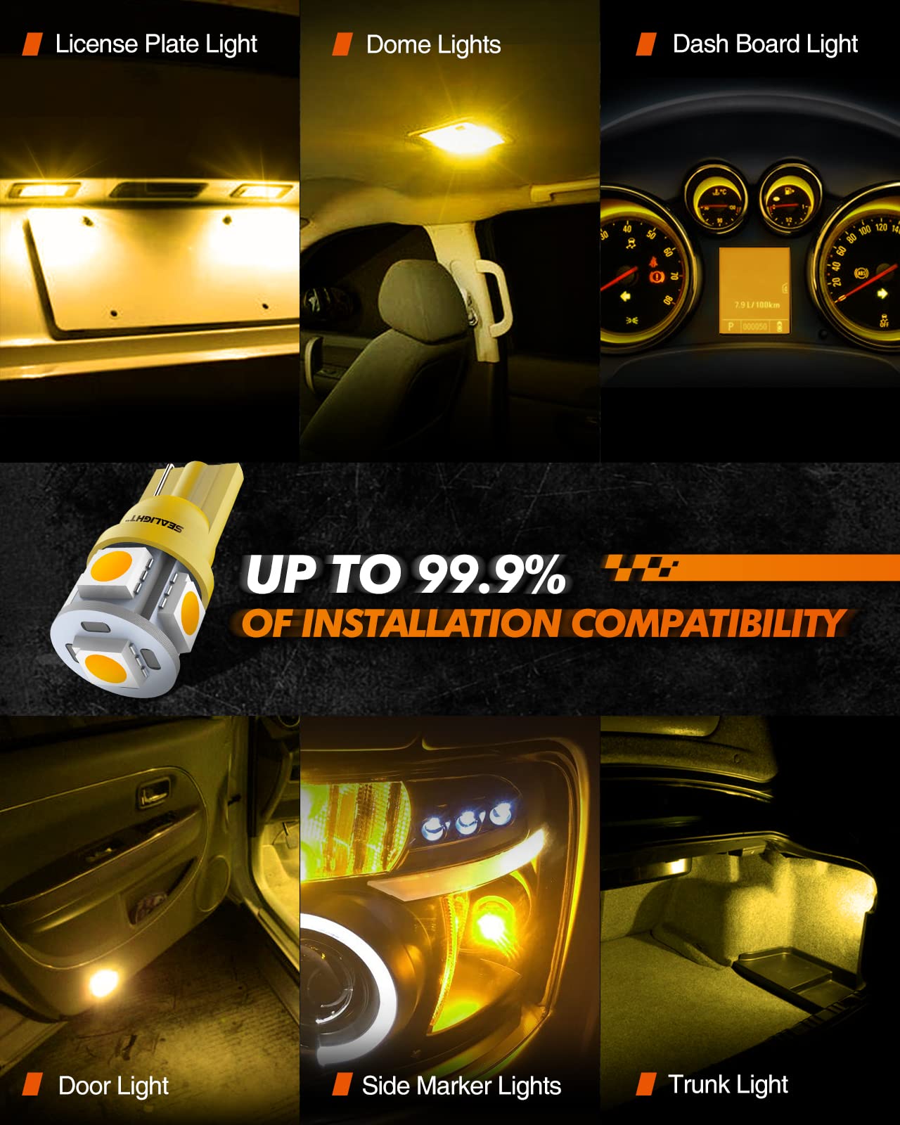 SEALIGHT 194 Amber 2000K parking light increases exterior visibility for safer parking.