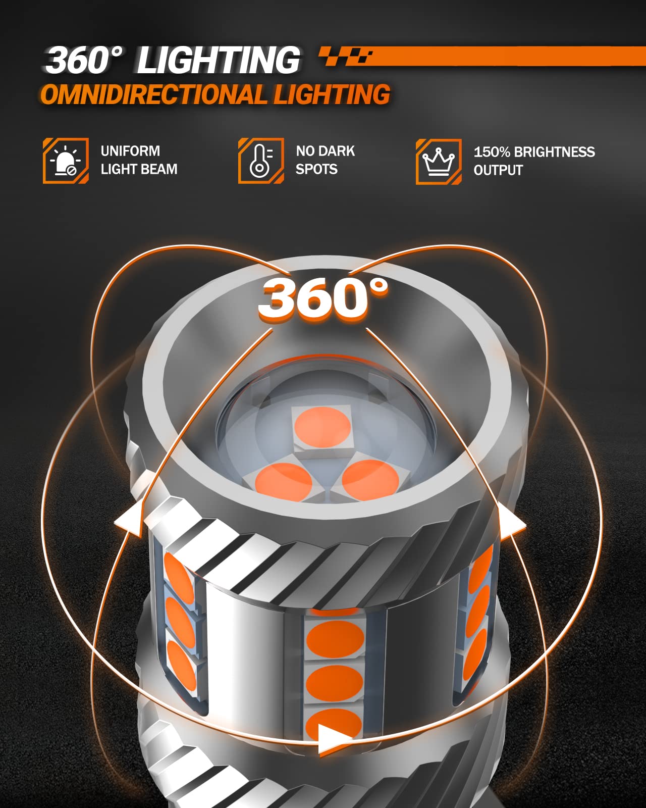 Pack of two SEALIGHT 3157 amber bulbs for uniform signaling across lamps