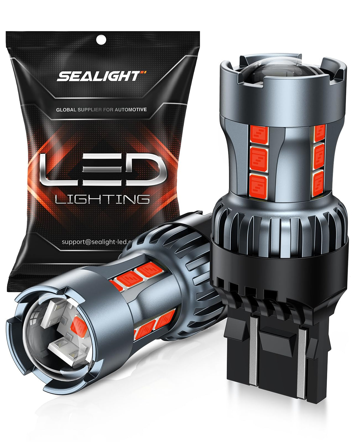 SEALIGHT 7443/7440 LED bulb red brake lights projector delivers clear, bright visibility