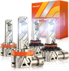 SEALIGHT 9005 H11 lights combo front view with bright daylight-like output for the road